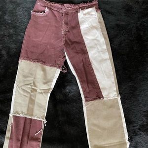 SHEIN colorblock jeans